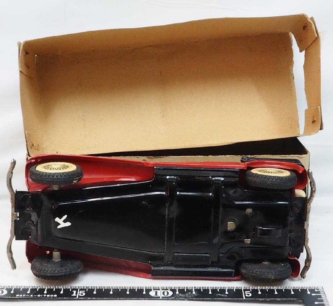 SSS【オールドタイマー コンバーチブル赤】ブリキ tin toy car 箱付