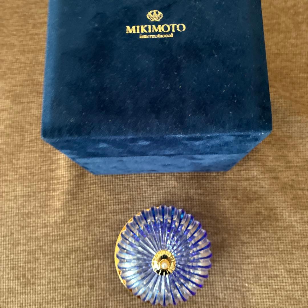 MIKIMOTO 青色ガラス製容器 専用箱付き