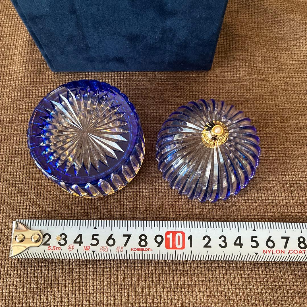MIKIMOTO 青色ガラス製容器 専用箱付き