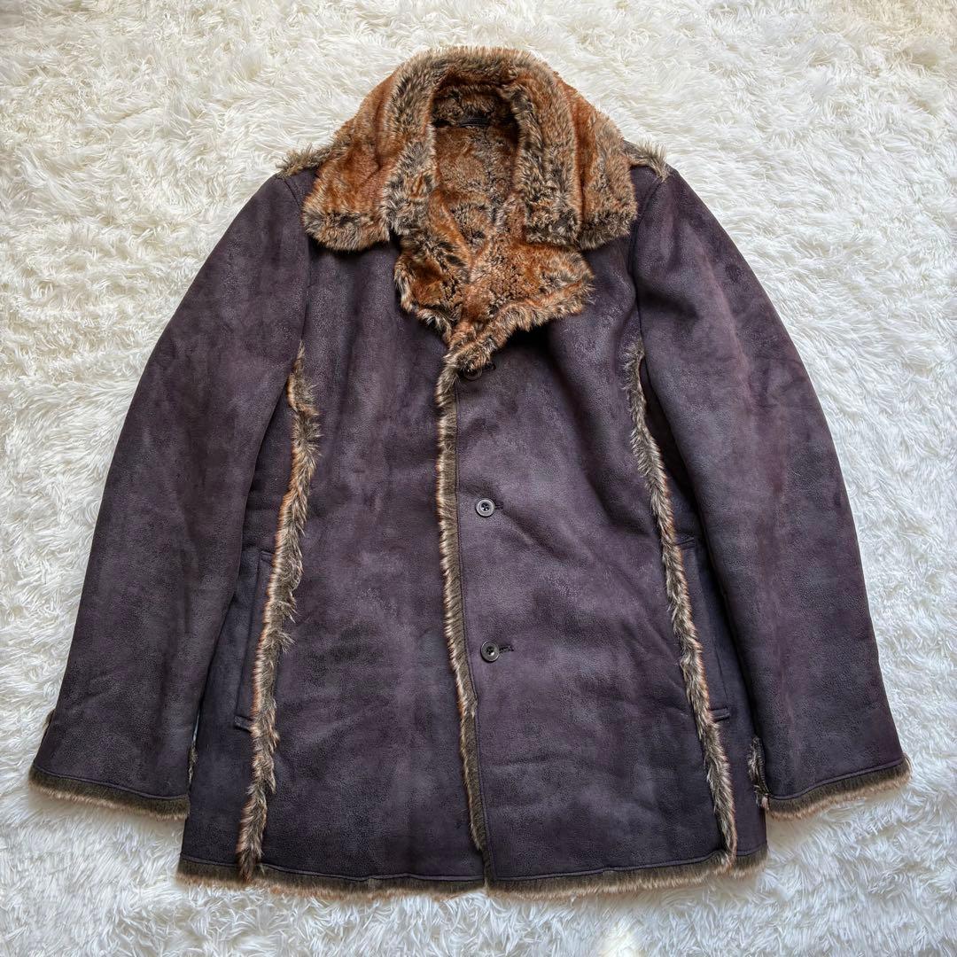 【激レア】ユーピーレノマ ムートンコート ファー 毛皮 極暖 LL 大きいサイズ