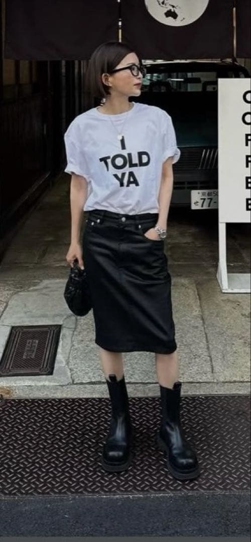 ok.soon×piccadilly デニムミドルスカート　 BLACK