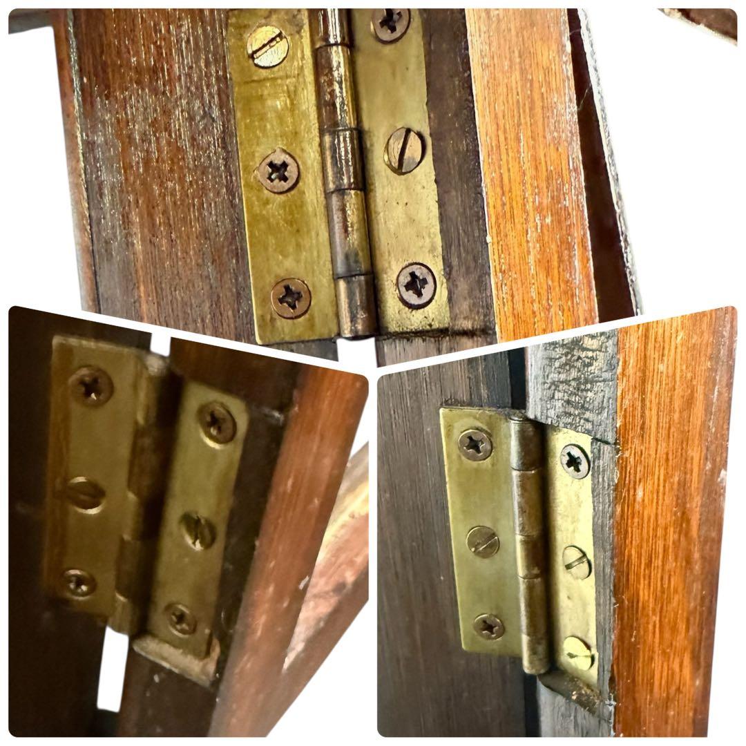 HR765 アンティーク　キュリオケース　英国　鍵付き　３面彩光　猫脚