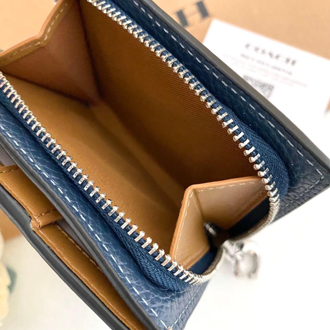 新品　正規品☆COACH(コーチ)折り財布　デニム　レザー 二つ折り財布