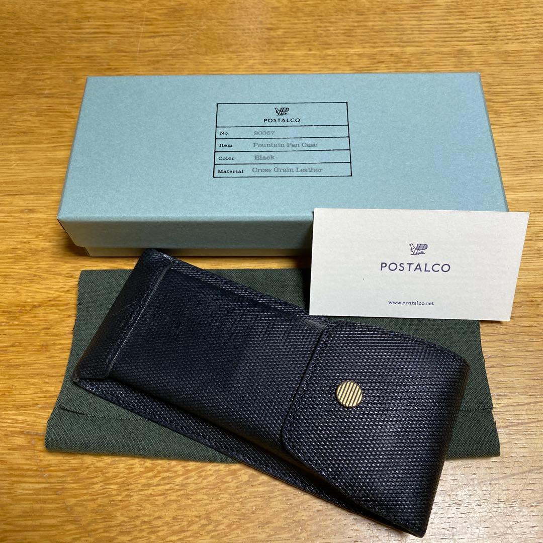 週末お値引き！ポスタルコ　ペンケース　クロスクレインレザー　ブラック
