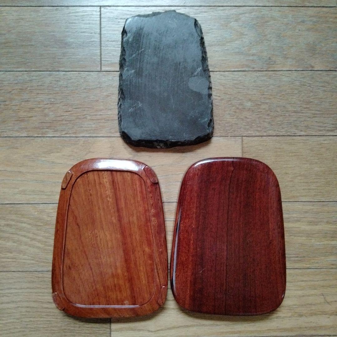 麻子坑 中国高級端渓名硯 珍しい筍竹雀図細工彫刻綺麗な唐木硯箱付最高品質端渓古硯