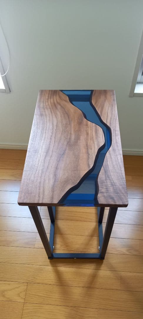 リバーテーブル　レジンテーブル　コーヒーテーブル　コの字　サイドテーブル