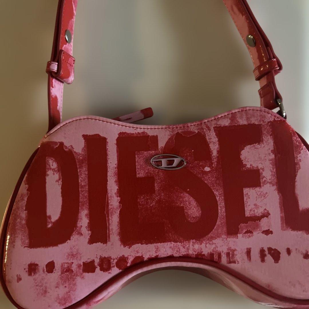 DIESEL ピンク ロゴ ハンドバッグ　ワンハンドル