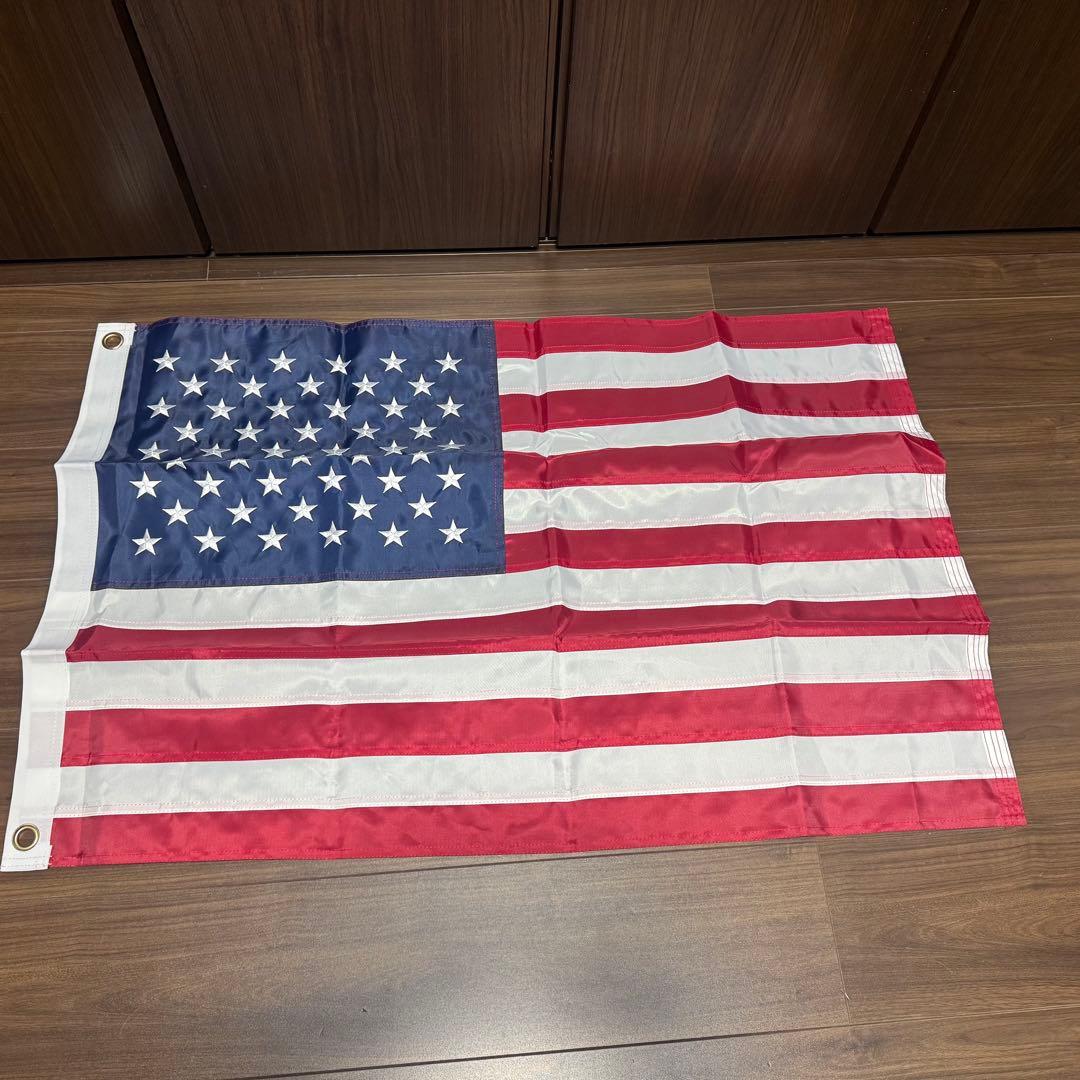 アメリカ国旗 星条旗 刺繍 USA製 高品質モデル 60×90cm 希少 廃盤品