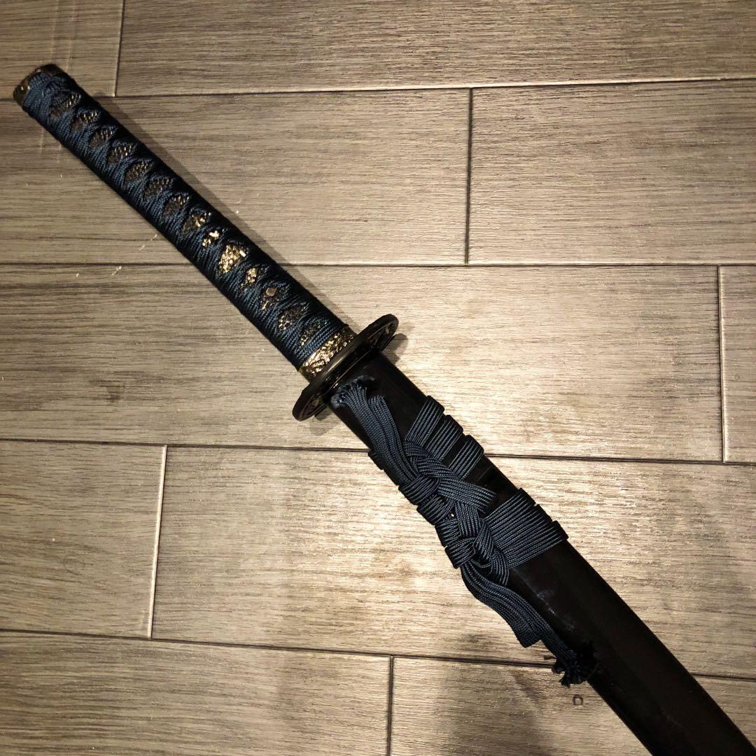 高級模造刀　高級居合刀　優波紋　亜合金刀身　名刀　居合刀　緑藍拵え