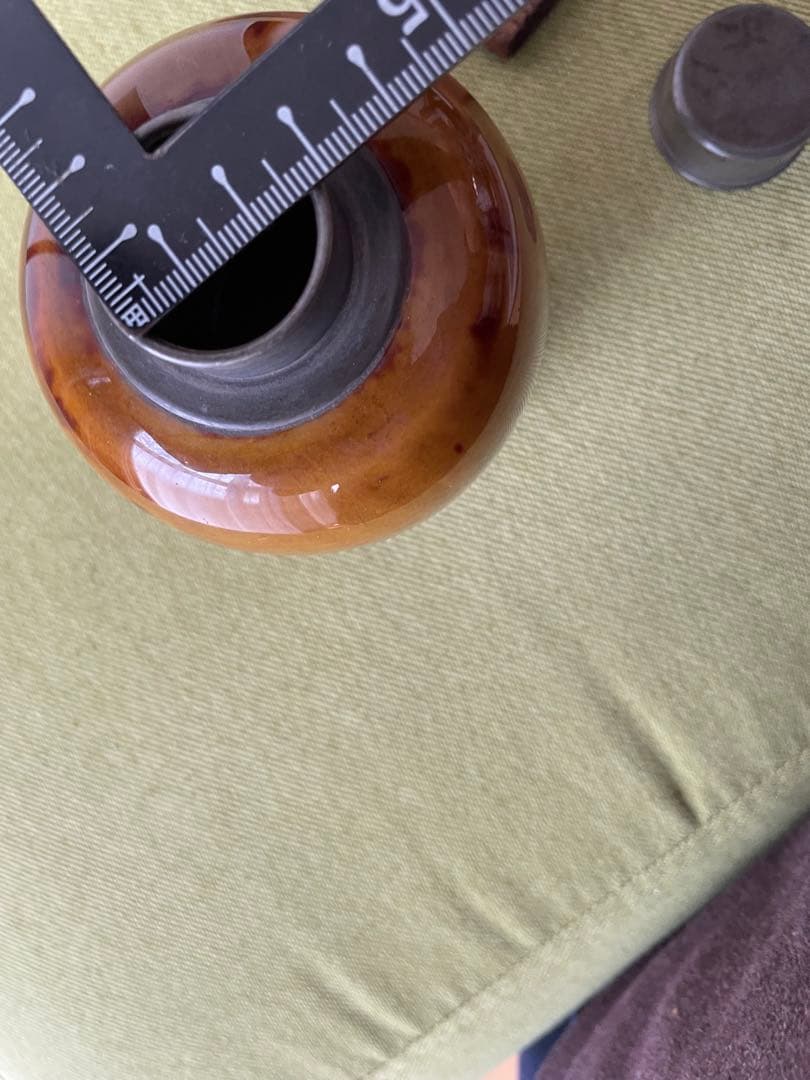 煎茶道具　陶製錫口茶心壺　茶入れ