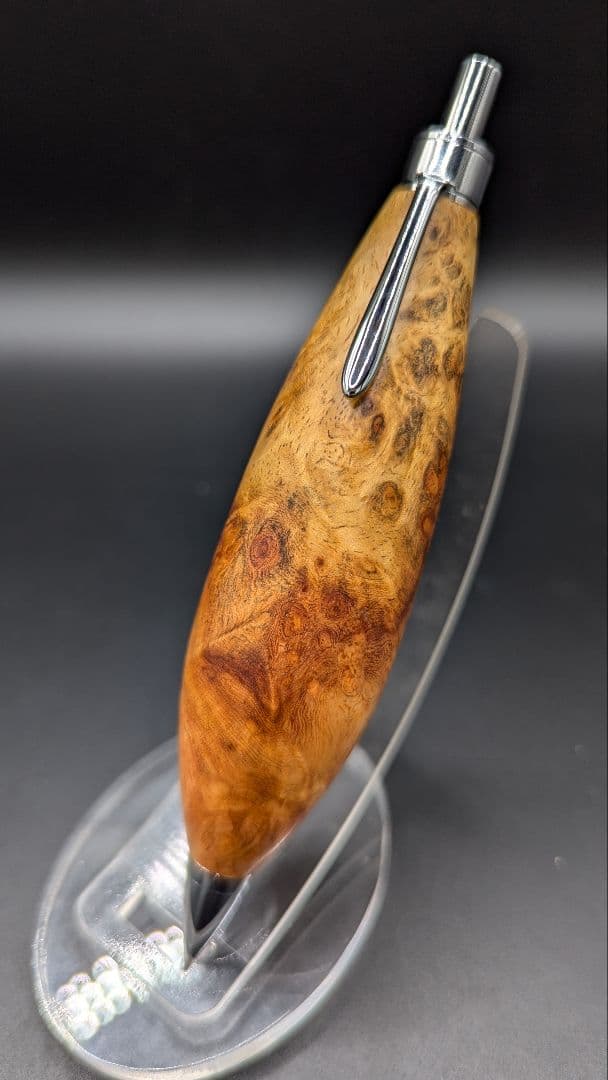 188ペン工房翌檜　花梨　紅白　源平　瘤杢　木軸シャーペン　木軸ボールペン　極太