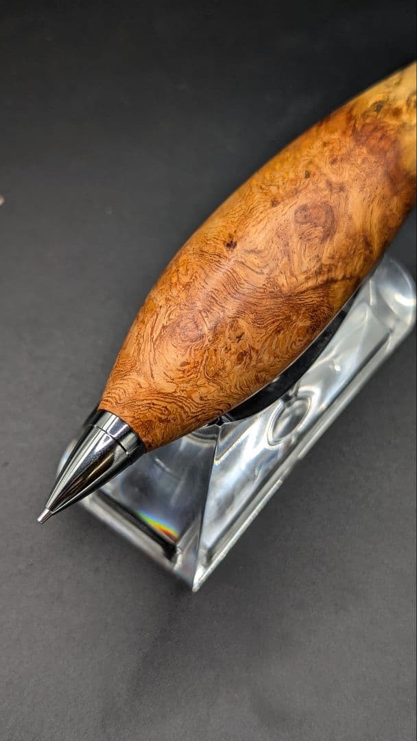 188ペン工房翌檜　花梨　紅白　源平　瘤杢　木軸シャーペン　木軸ボールペン　極太