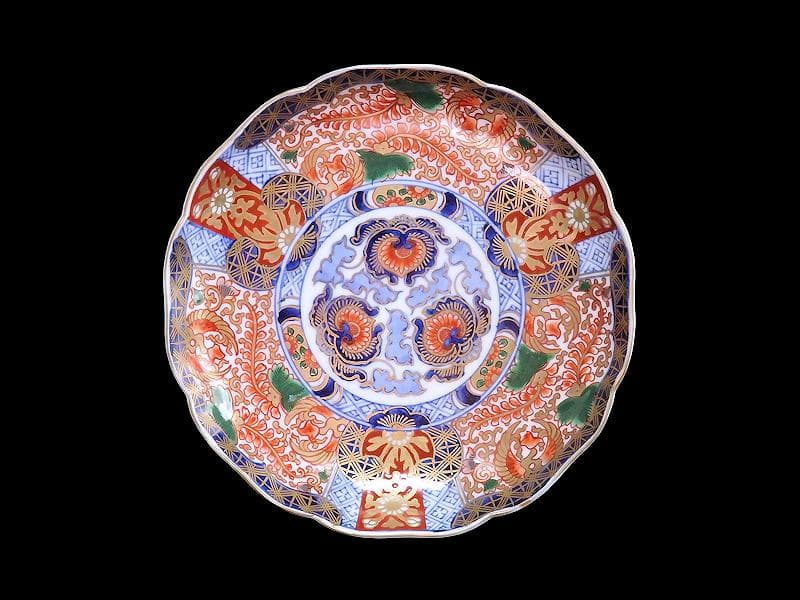 古伊万里　金襴手　金羊歯に鳳凰の図　7寸皿　E069AS-CPt