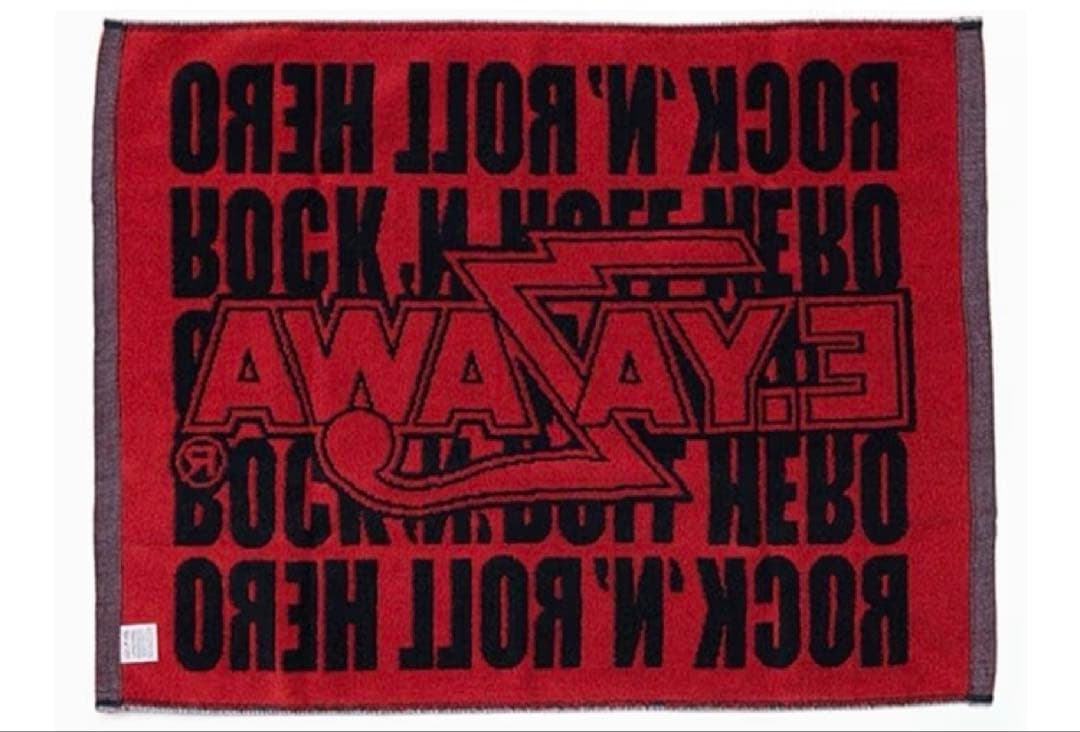 矢沢永吉　バスマット　ロゴ　ロックンロールハロー　レッド／ブラック