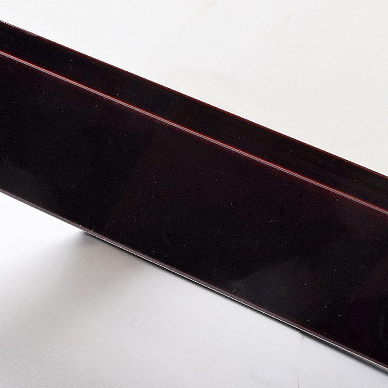 茶道具　塗師　茂平造　溜塗　炉縁　共布共箱　C　R9195B