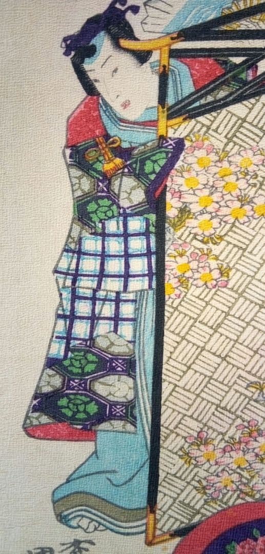 浮世絵、田舎源氏五十四帖八話花の緑、チリメン画(縮細）、二代歌川国貞画