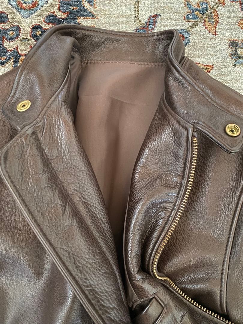 USA製ビームスプラスシングルライダースジャケット茶Mサイズ