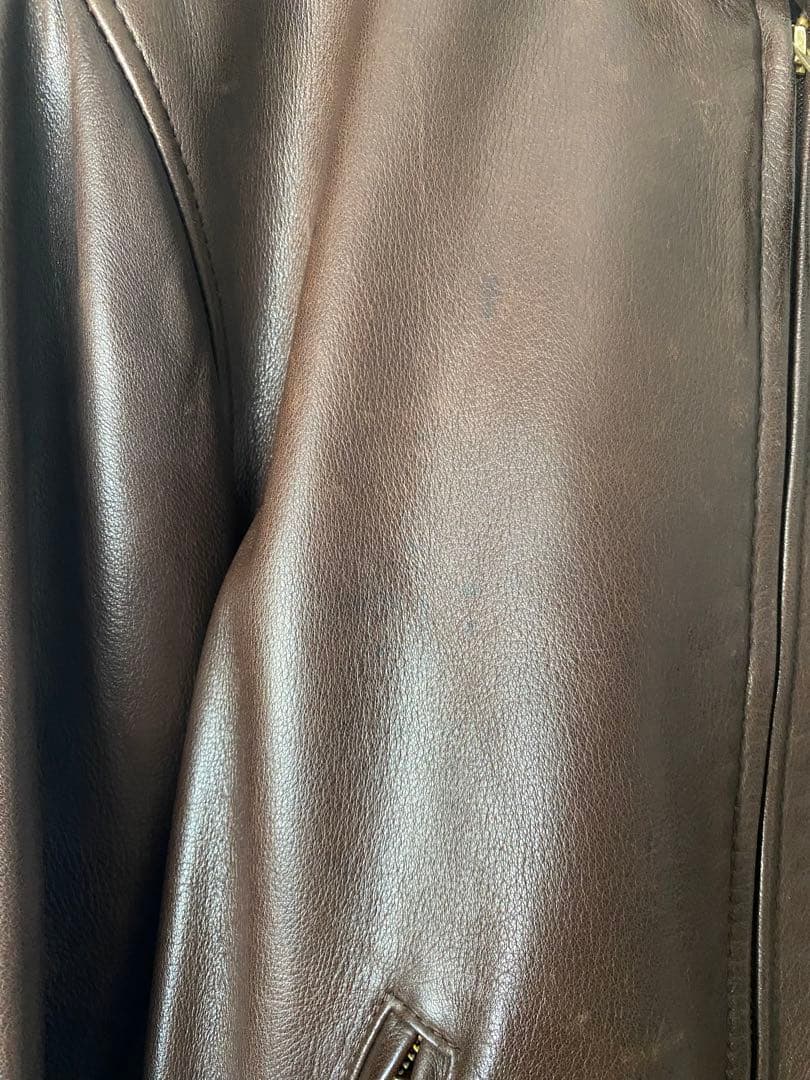 USA製ビームスプラスシングルライダースジャケット茶Mサイズ