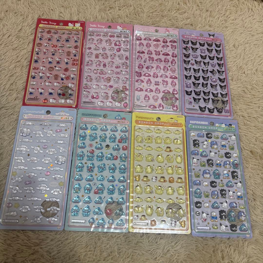 【国内正規品】 サンリオ ボンボンドロップシール ミニ 8種コンプ