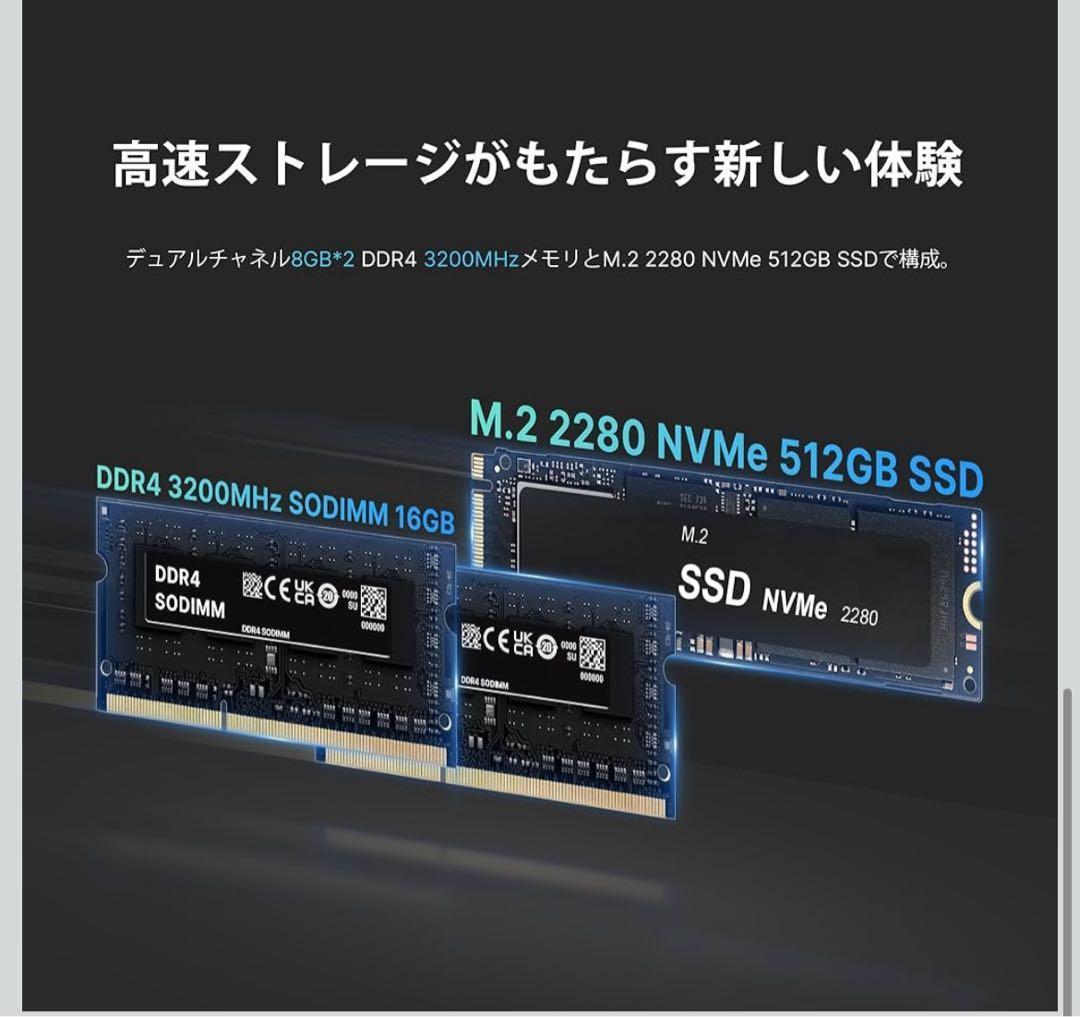 601001インテル ミニPC i5 12600H BOSGAME P2Lite