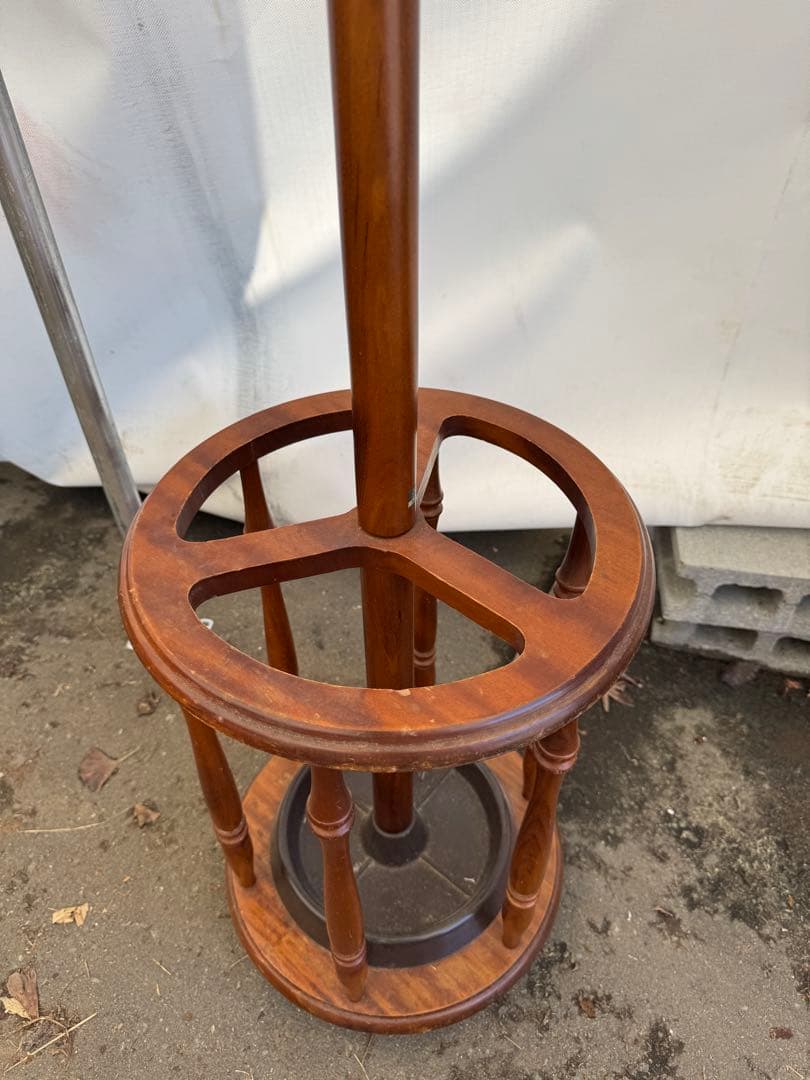 レトロ　傘立て付きコートハンガー　ポールハンガー　帽子掛け