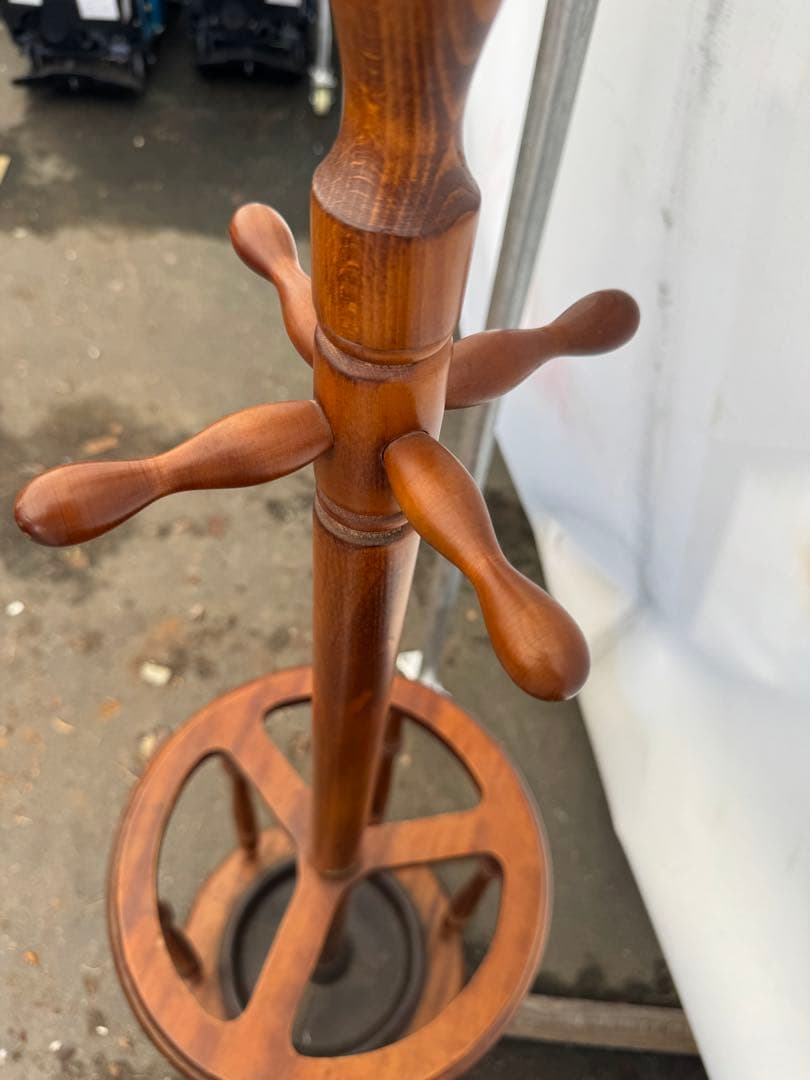 レトロ　傘立て付きコートハンガー　ポールハンガー　帽子掛け