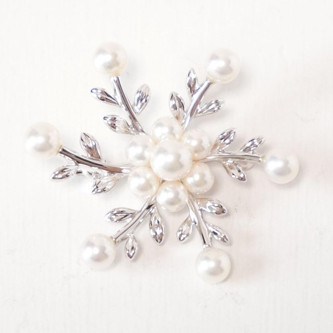 MIKIMOTO ミキモト 雪の結晶 ブローチ