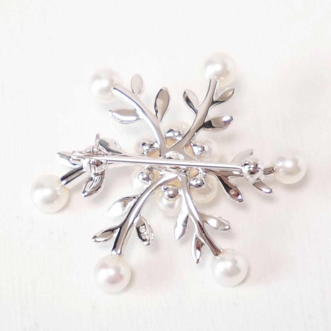 MIKIMOTO ミキモト 雪の結晶 ブローチ