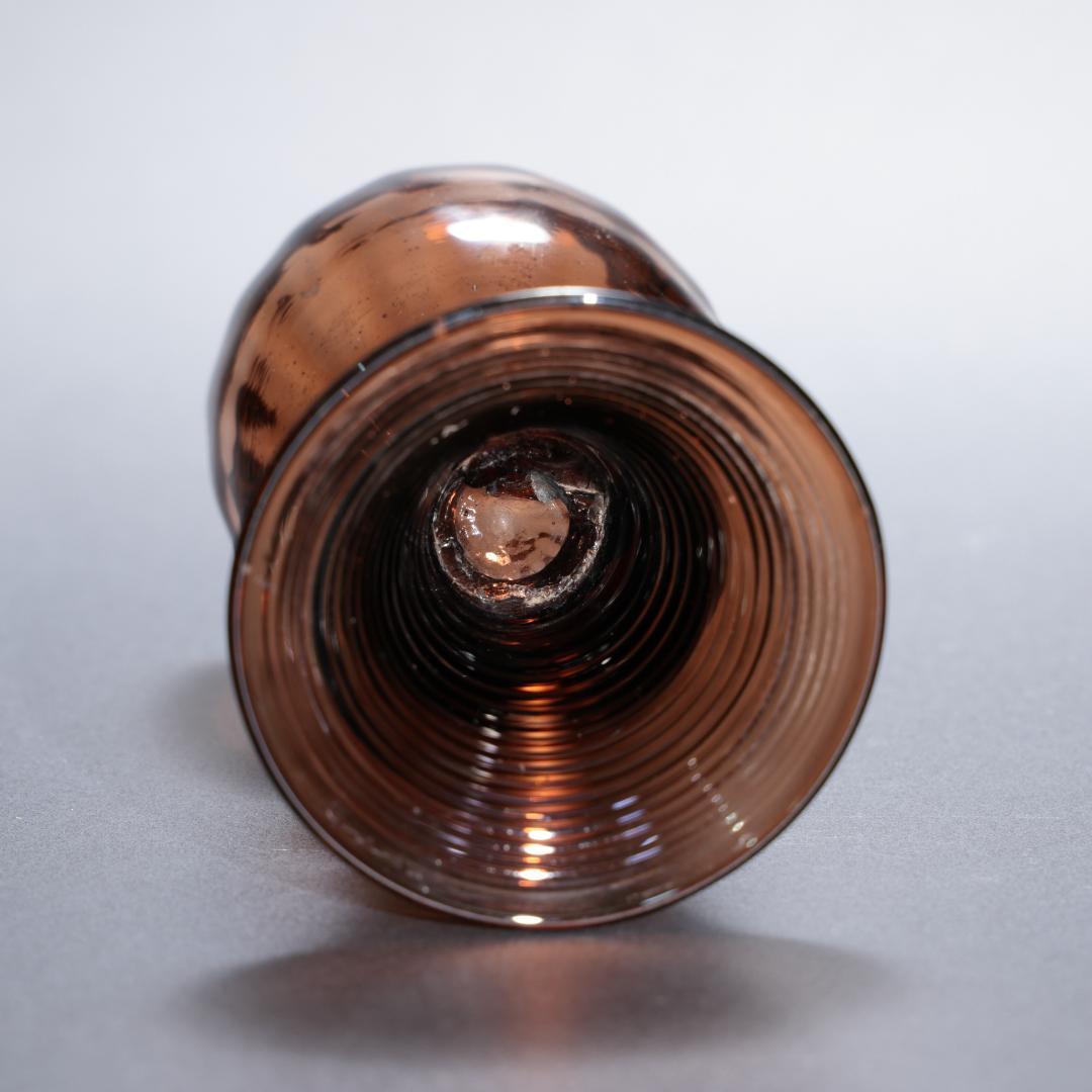 アンティークグラス　レーマーグラス　茶色　吹きガラス　R1340ダI