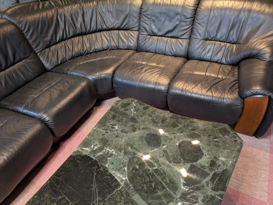 豆しば様 大理石テーブル　本革ソファー　引取限定