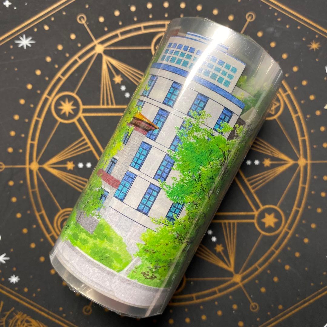 【9363】海外　マステ　5m巻PETマスキングテープ　学校景色　建物