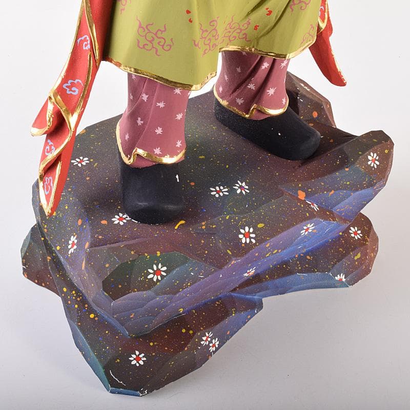 仏教美術　彩色木彫　二十八部衆像　難陀龍王像　歓喜龍王像　仏像　U　R7777B