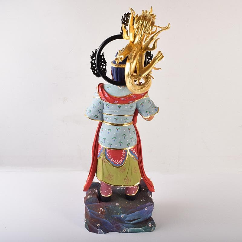 仏教美術　彩色木彫　二十八部衆像　難陀龍王像　歓喜龍王像　仏像　U　R7777B