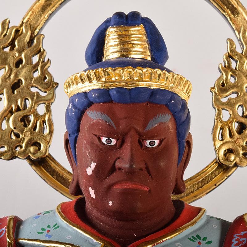 仏教美術　彩色木彫　二十八部衆像　難陀龍王像　歓喜龍王像　仏像　U　R7777B