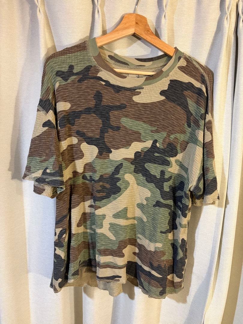 Stüssy カモ柄サーマルTシャツ M 25SS