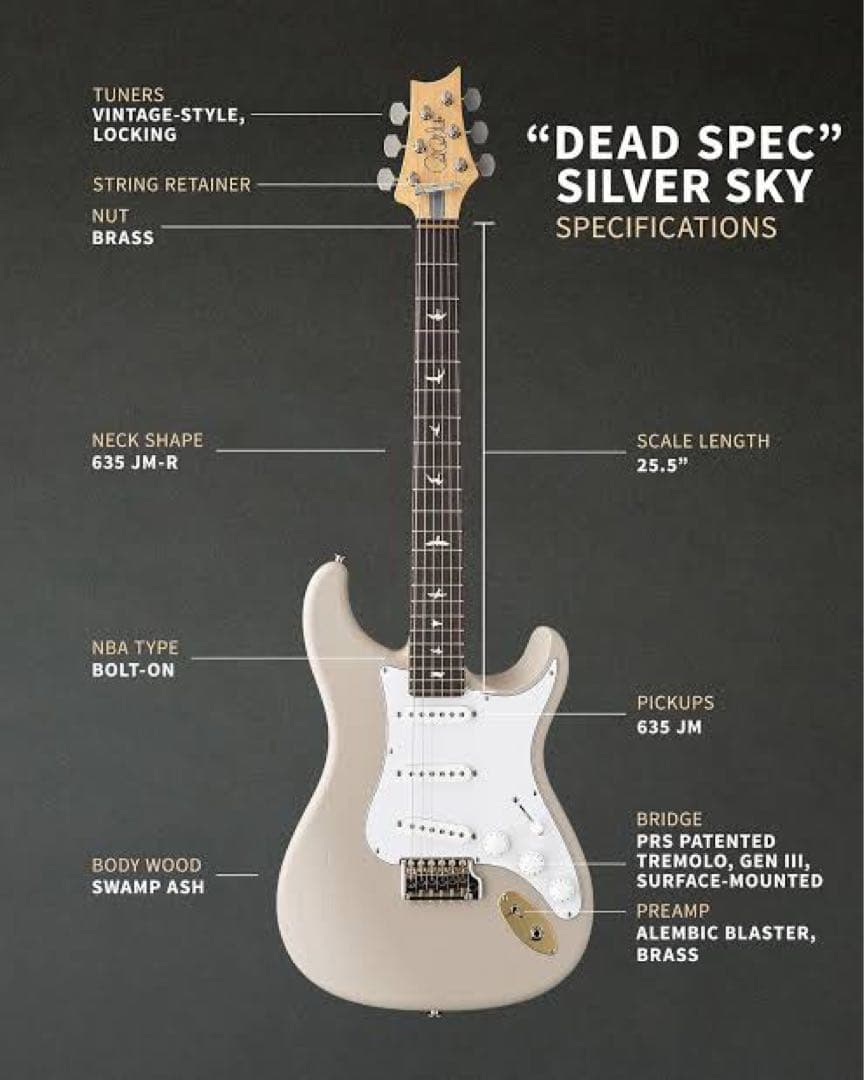 ギター PRS Dead Spec Silver Sky