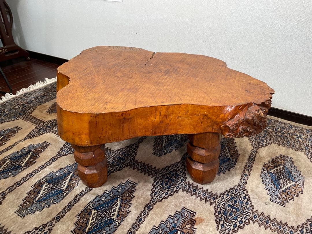 天然木 無垢材 切り株 ローテーブル プリミティブ ナチュラル サイドテーブル