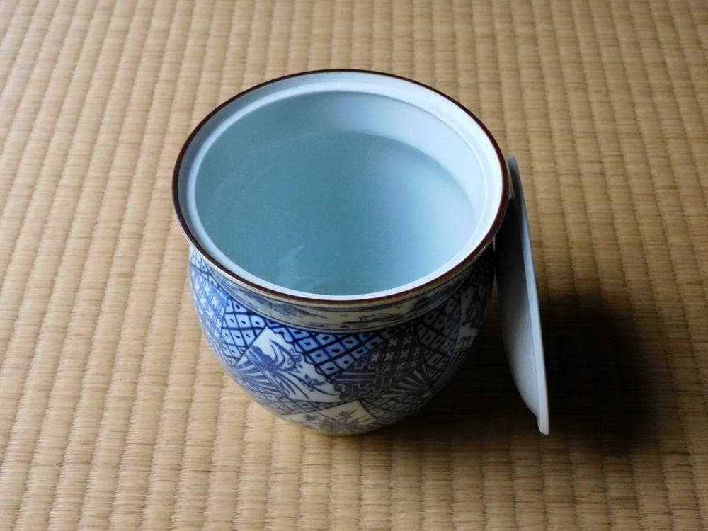 平安白鳳　染付　扇　水指　茶道　煎茶道