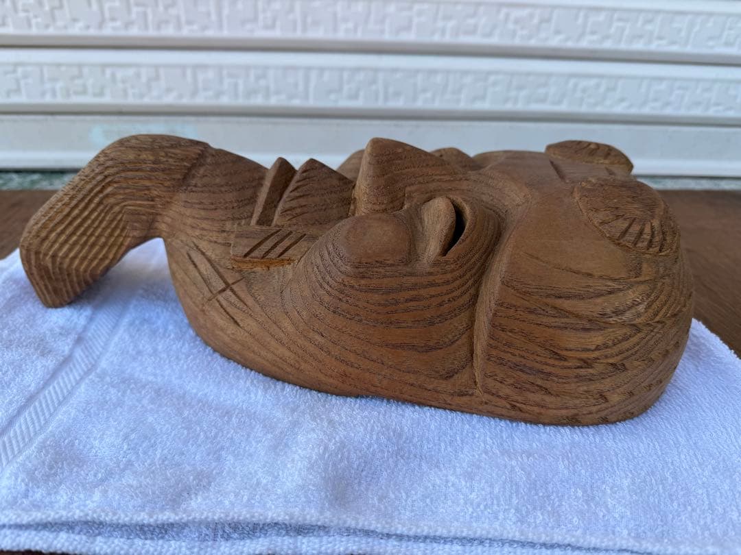 【O-2025】仮面 翁 工芸品 民芸品 木製 木彫り