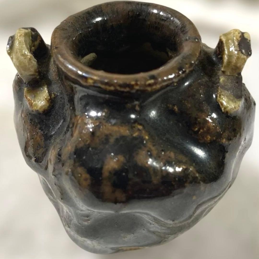 J-18 茶入　正木焼　茶道具　瀬戸　御深井　アンティーク　雑貨　美術品　工芸品