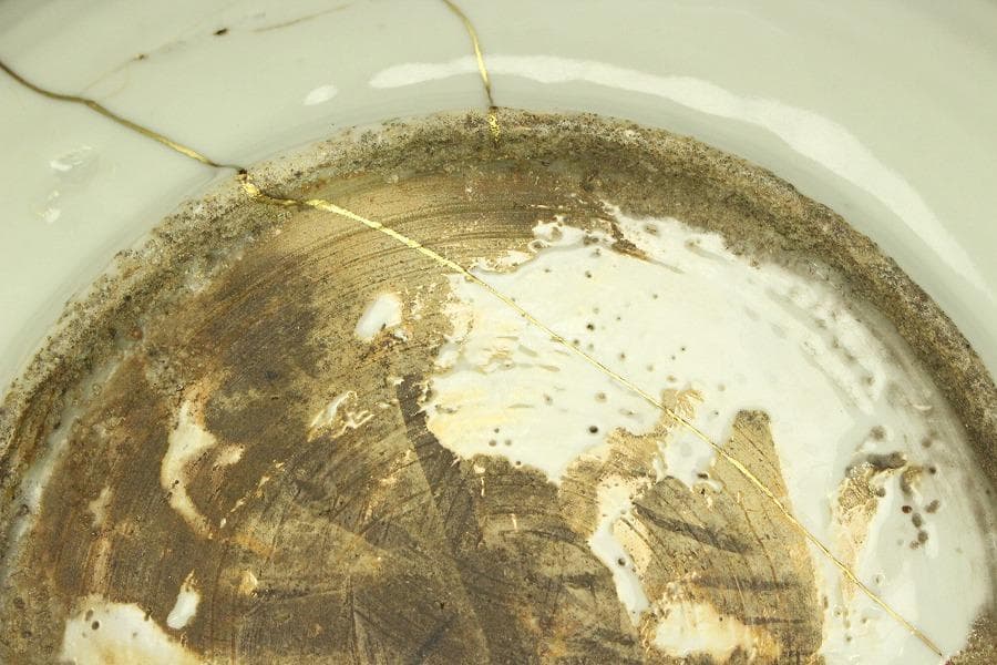 中国美術 呉須 青花 花鳥紋 大盤 φ42cm 明 時代箱(LC112)