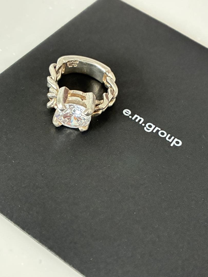 e.m. ジルコニアチェーンリング 13号 silver925 クリア