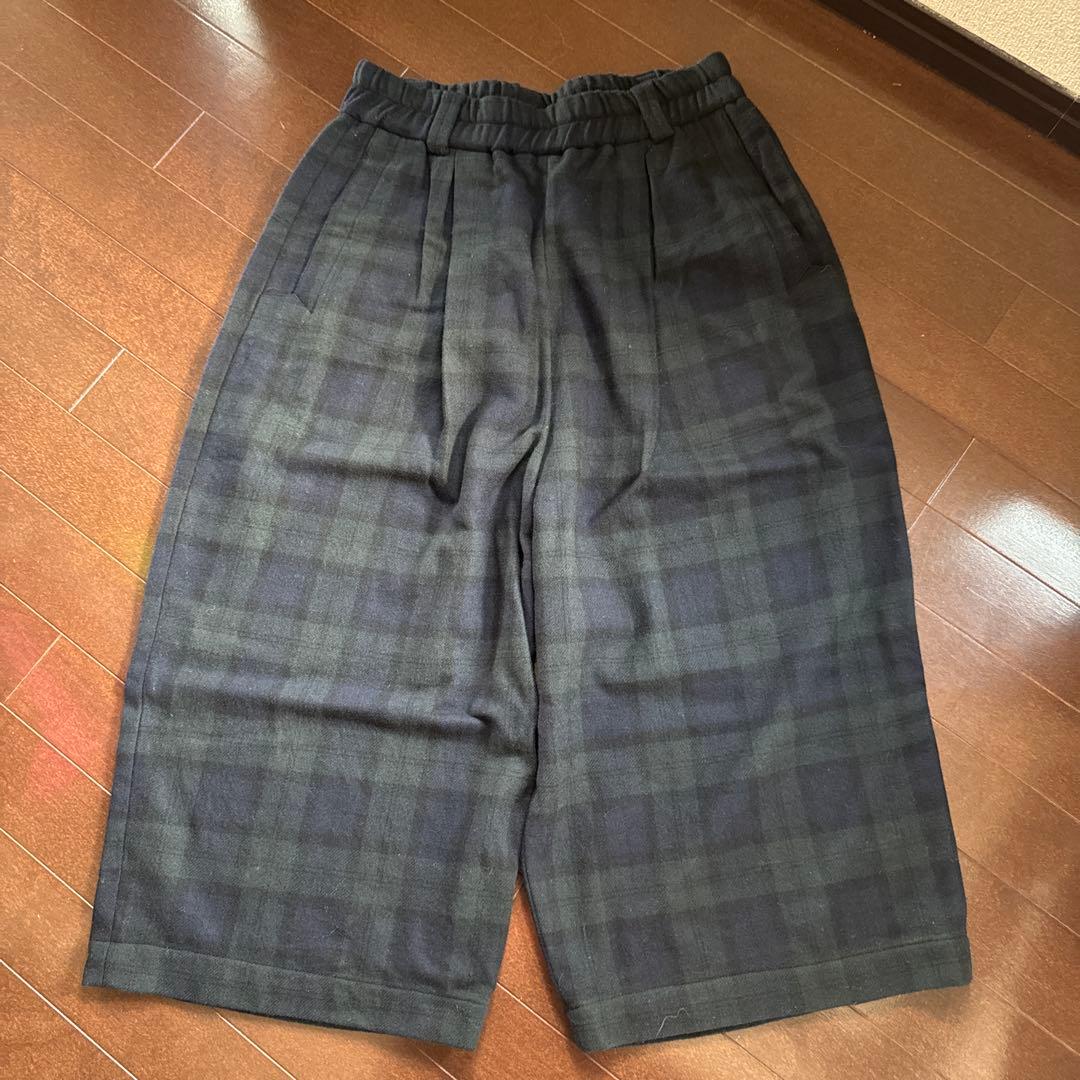 アトリエナルセ2024AWウールフラノガウチョパンツブラックウォッチ