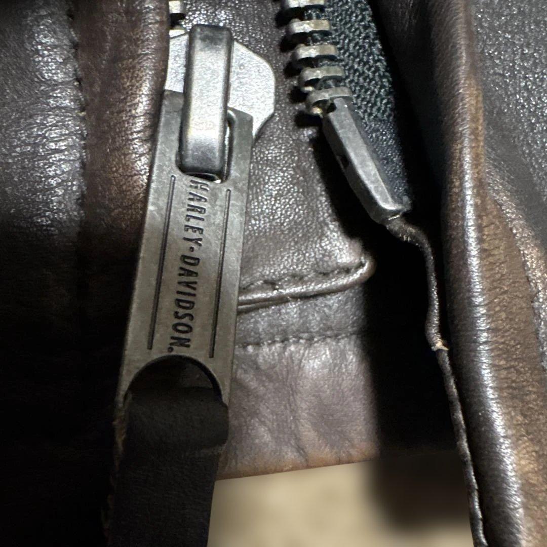 Sサイズ ハーレーダビッドソン　シングルライダースジャケット　ブラウン