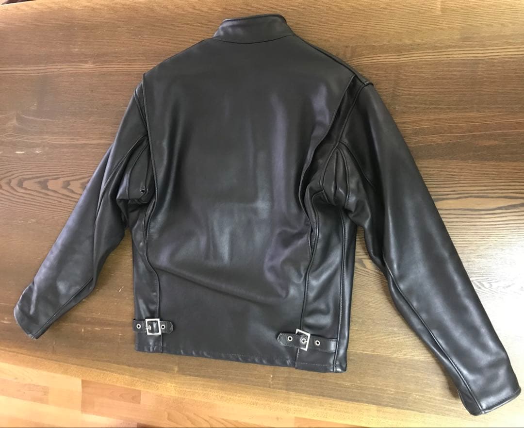 Schott ブラックレザー シングルライダースジャケット 36