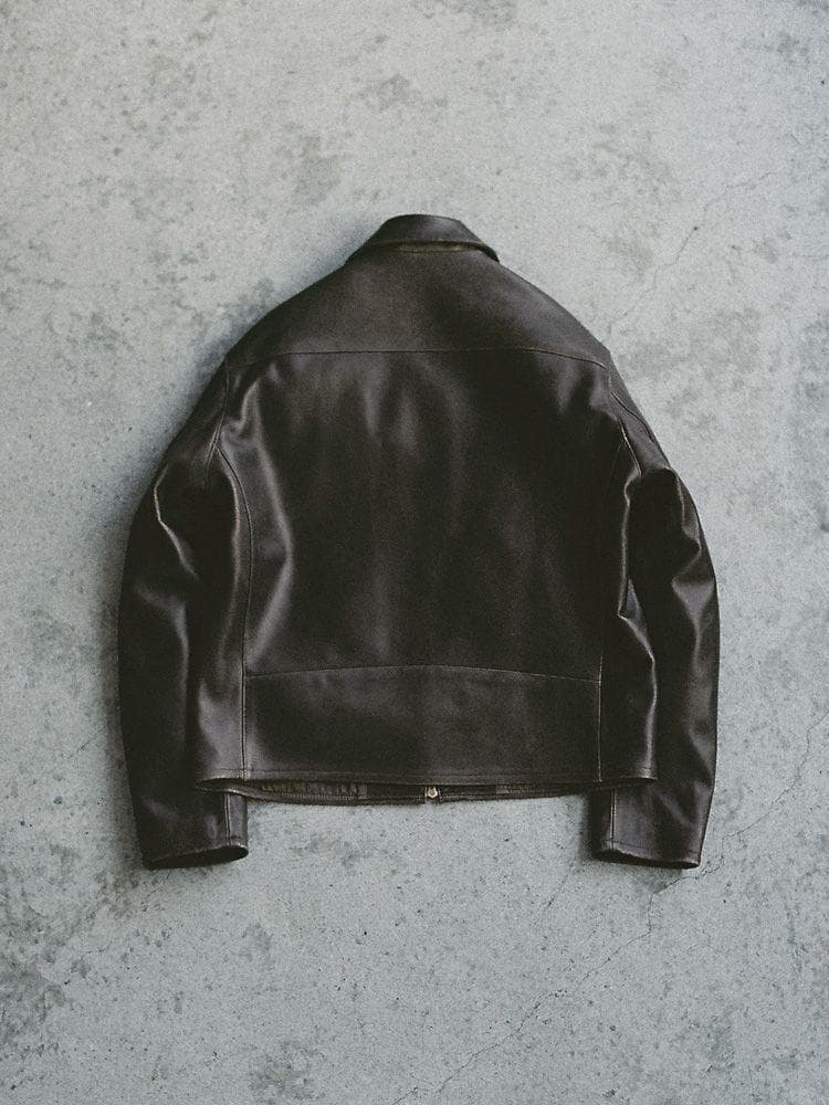 【LIDNM】 VINTAGE WASHED LEATHER ZIP Lサイズ