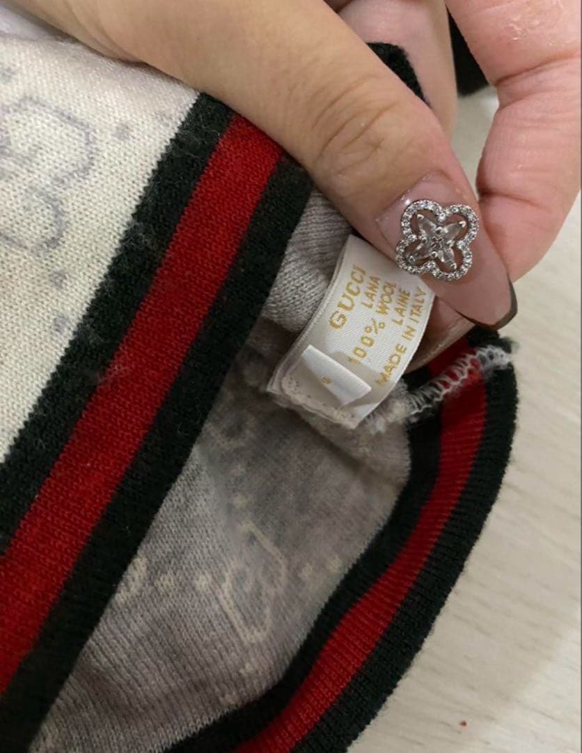 本日限定 GUCCI グッチ ニット帽 美品 GCスプリーム シェリーライン