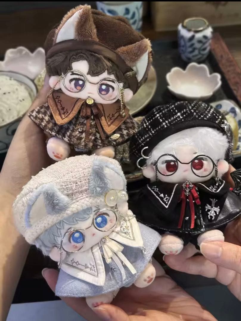 10cm 狼耳、狐耳 ベレー帽 悪魔マントぬい服 3セット×3種セット