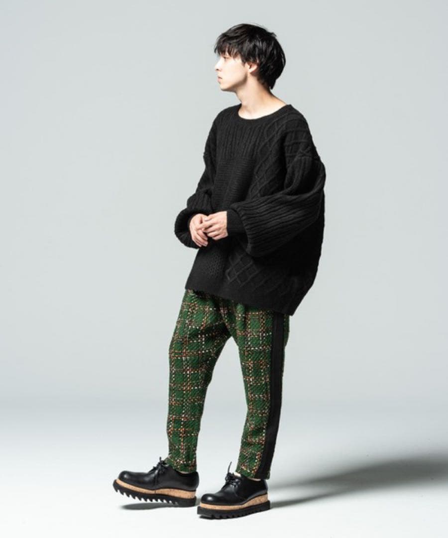 glambグラム ファンシーツイードパンツ グリーン M