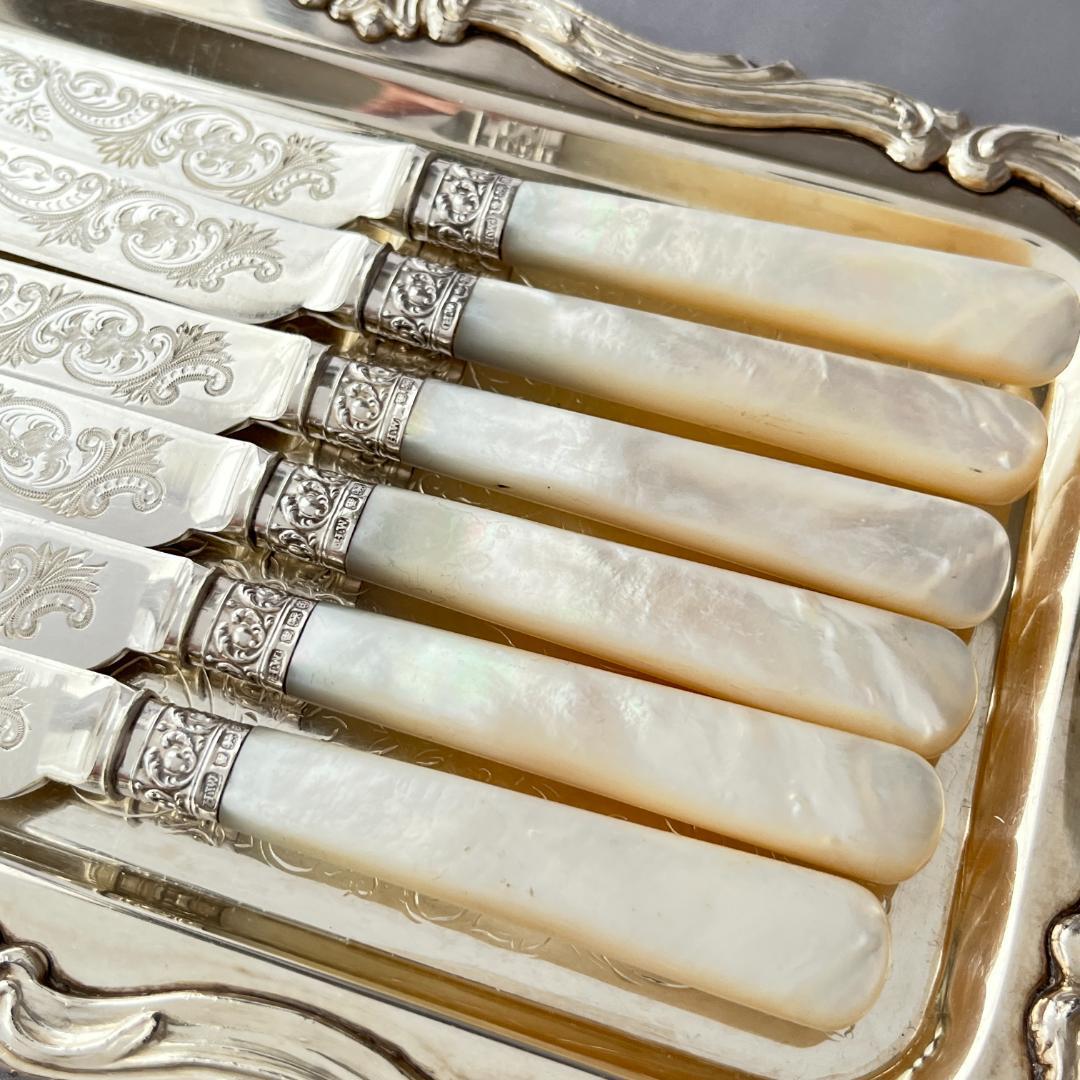 【Lee & Wigfull 】【白蝶貝 / 純銀継手】デザートセット